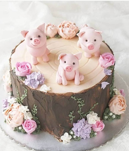Bánh kem hình con heo ngộ nghĩnh