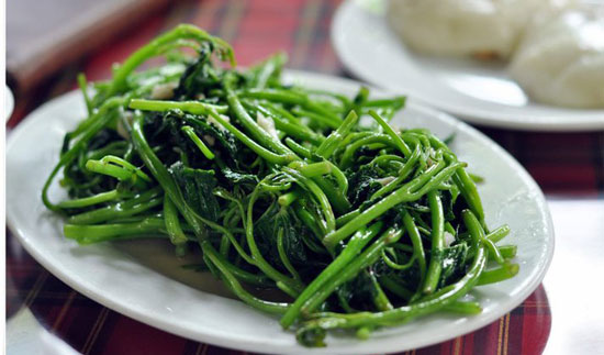 Rau lang xào thịt lợn