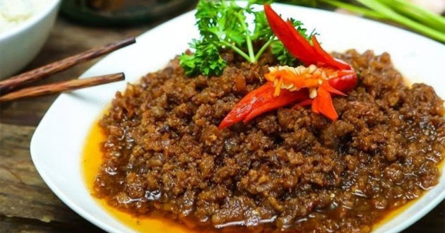 Mắm tép chưng thịt Mắm tép chưng thịt