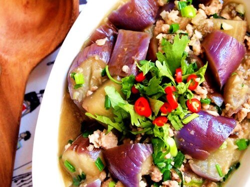 Hình ảnh cà tím xào thịt Hình ảnh cà tím xào thịt