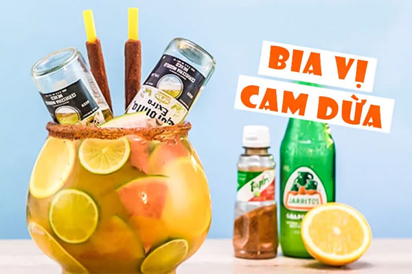 Cách pha chế bia úp ngược vị cam dừa Cách pha chế bia úp ngược vị cam dừa