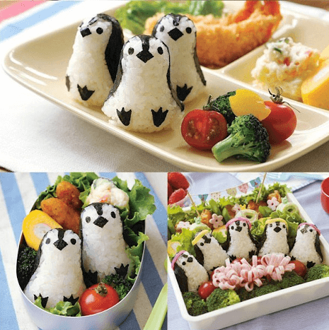 Cách làm cơm bento hình chim cánh cụt