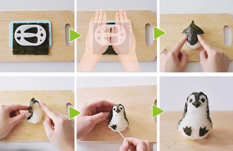 Cách làm cơm bento hình chim cánh cụt