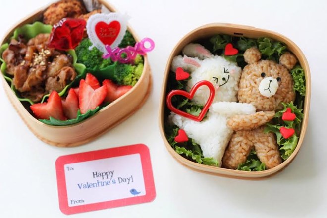 Hộp cơm Bento I love you cực kỳ xinh cho Valentine Hộp cơm Bento I love you cực kỳ xinh cho Valentine
