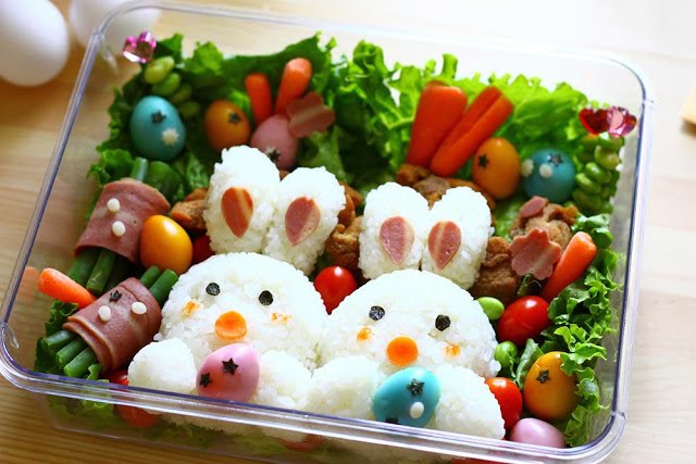 Hộp Bento hình 2 chú thỏ cho bé Hộp Bento hình 2 chú thỏ cho bé
