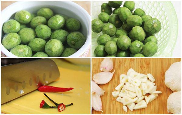 Sơ chế nguyên liệu làm sấu ngâm mắm