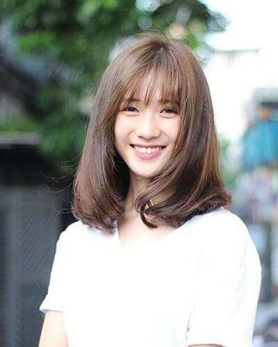 Tóc đẹp cho nữ mặt tròn