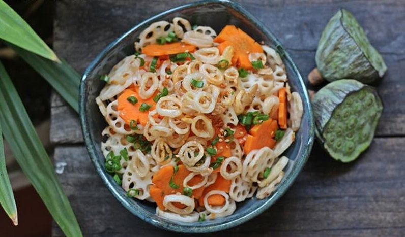 Mực xào ngó sen Mực xào ngó sen