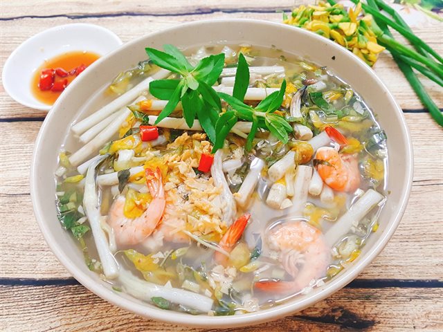 Canh chua ngó sen nấu tôm Canh chua ngó sen nấu tôm