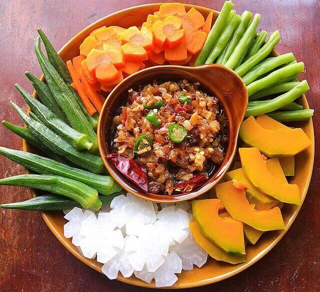 Rau luộc kho quẹt Rau luộc kho quẹt