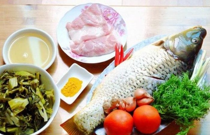 Nguyên liệu nấu cá chép om dưa Nguyên liệu nấu cá chép om dưa