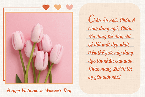 Lời chúc 20/10 cho vợ yêu Lời chúc 20/10 cho vợ yêu