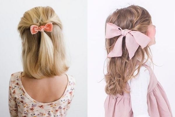 Kiểu tóc tết nửa cho bé gái Kiểu tóc tết nửa cho bé gái
