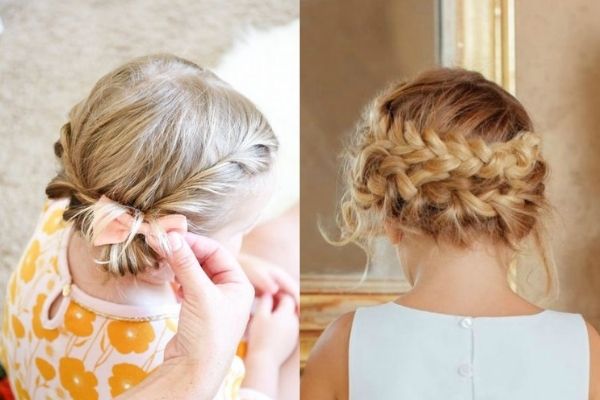 Kiểu tóc dễ thương cho bé gái mặc áo dài Kiểu tóc dễ thương cho bé gái mặc áo dài