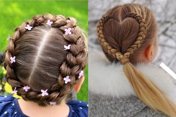 Cách tết tóc trái tim cho con gái Cách tết tóc trái tim cho con gái
