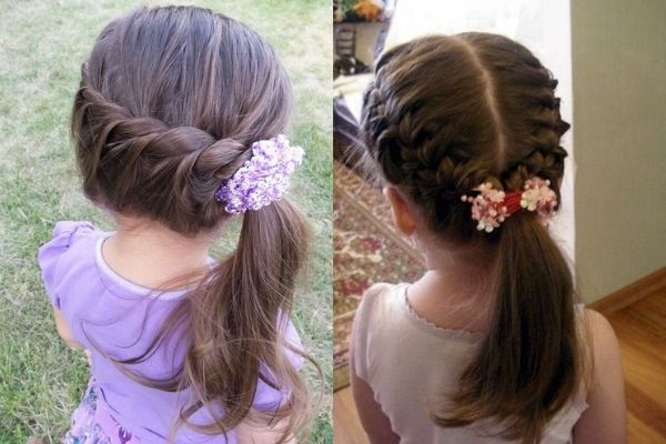 Tóc đẹp bé mặc áo dài Tết Tóc đẹp bé mặc áo dài Tết