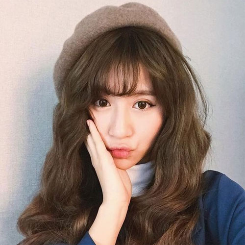 Tóc mái thưa uốn nhẹ