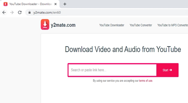 Truy cập vào website Y2mate