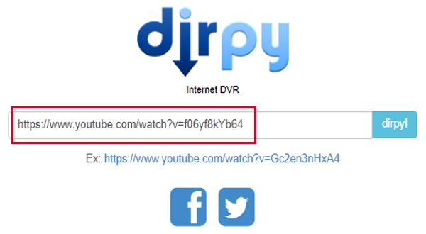 Copy link nhạc muốn chuyển thành mp3 rồi dán vào thanh dirpy