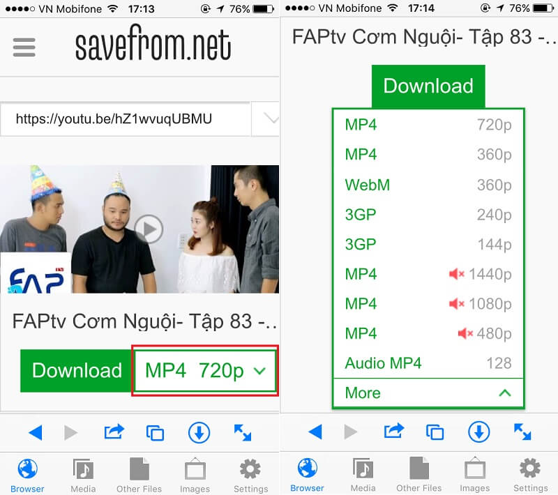 Cách lưu video trên Facebook về điện thoại iPhone bằng MyMedia