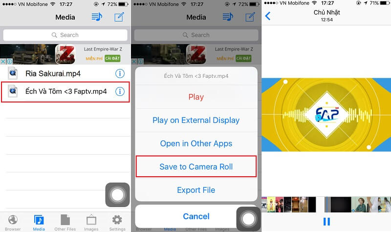 Cách lưu video trên Facebook về điện thoại iPhone bằng MyMedia