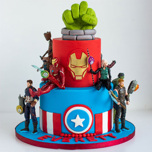 Bánh kem hình siêu anh hùng 2 tầng Bánh kem hình siêu anh hùng 2 tầng