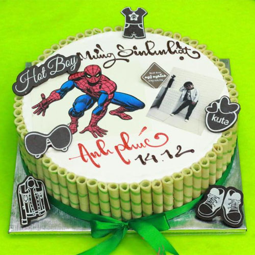 Bánh sinh nhật hình Siêu nhân Nhện Bánh sinh nhật hình Siêu nhân Nhện