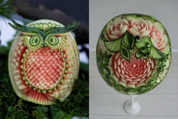 Một số mẫu tỉa dưa hấu đẹp và đặc sắc Một số mẫu tỉa dưa hấu đẹp và đặc sắc