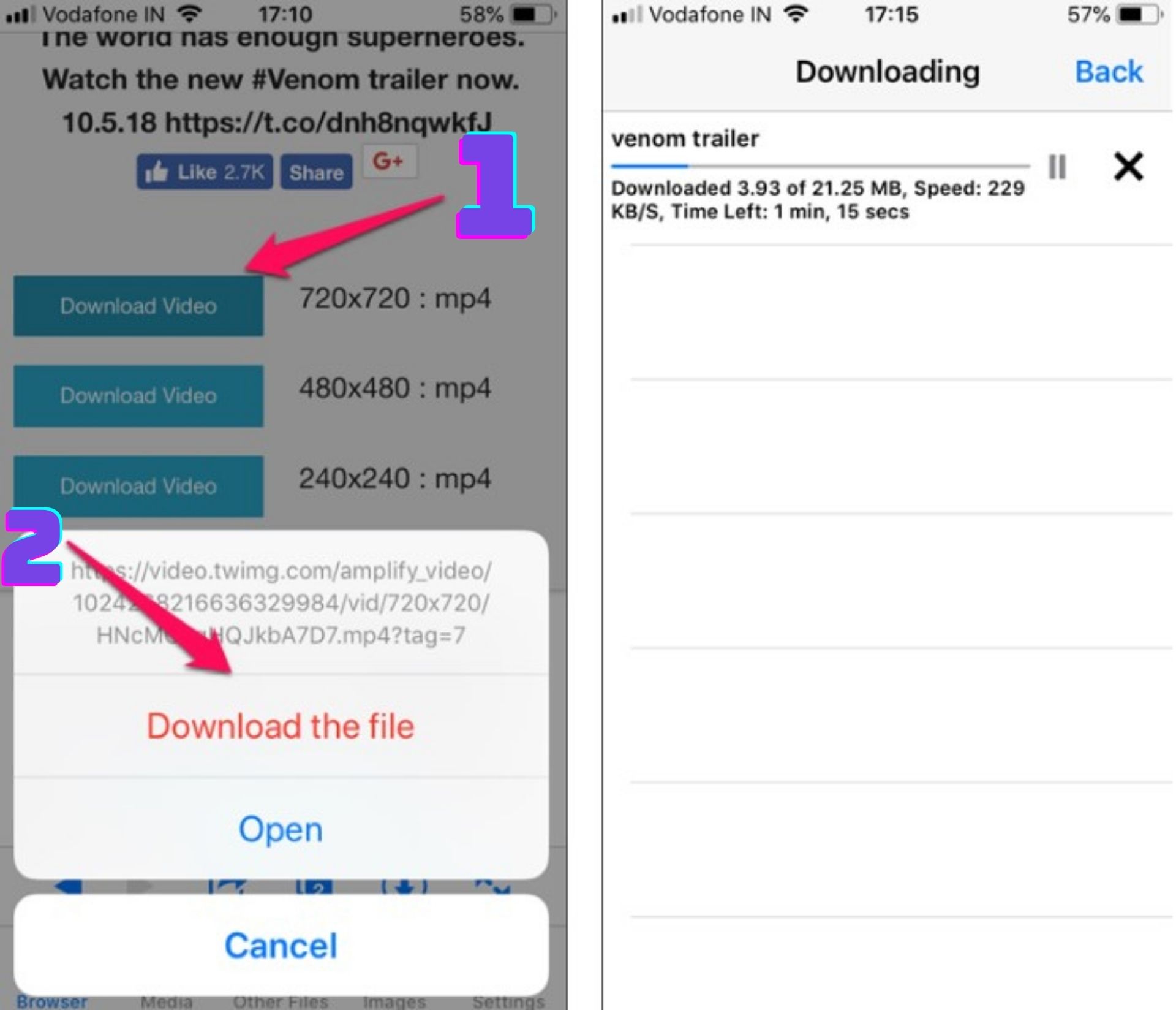 Tải video trên Twitter về điện thoại iOS