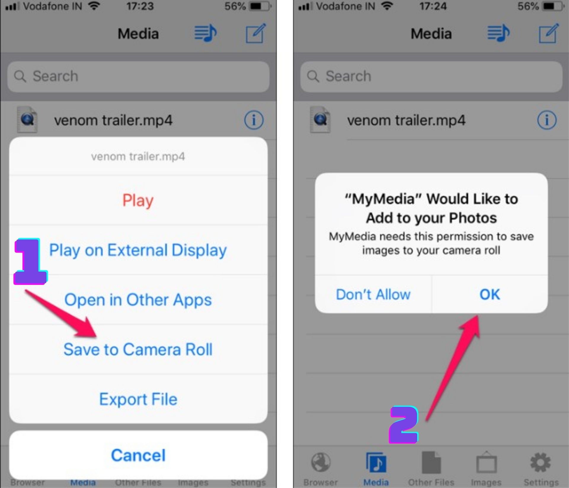 Lưu video download từ Twitter vào Camera roll của iPhone
