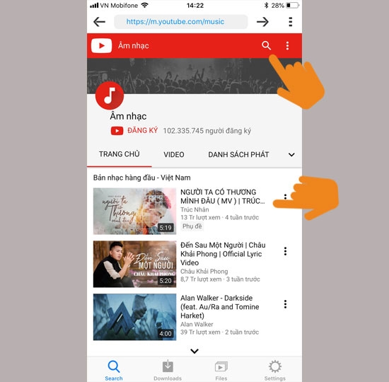 Nhấn vào ứng dụng Jungle -> gõ tên video muốn tải Nhấn vào ứng dụng Jungle -> gõ tên video muốn tải