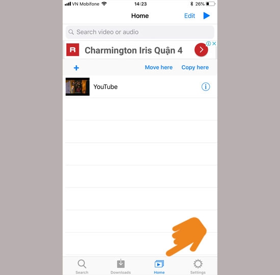 Video tải về sẽ được hiện thị trong Home Video tải về sẽ được hiện thị trong Home