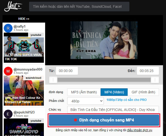 Nhấn vào định dạng “Mp4 (Video)” -> rồi nhấp chuột vào ô “Định dạng chuyển sang Mp4” Nhấn vào định dạng “Mp4 (Video)” -> rồi nhấp chuột vào ô “Định dạng chuyển sang Mp4”