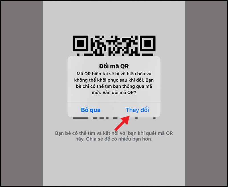 Xác nhận thay đổi mã QR Xác nhận thay đổi mã QR