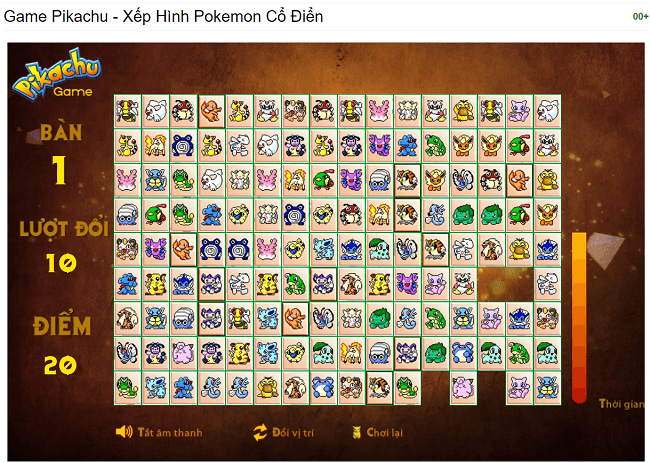 Cách chơi game pikachu cổ điển online