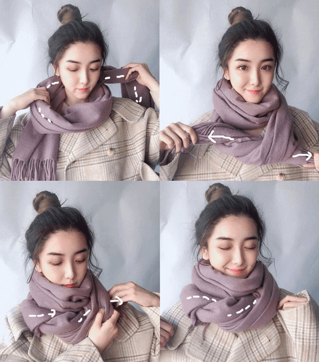 Cách thắt khăn quàng cổ dài Cách thắt khăn quàng cổ dài