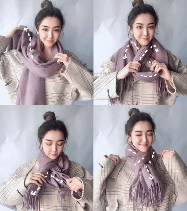 Cách thắt khăn quàng cổ dài Cách thắt khăn quàng cổ dài