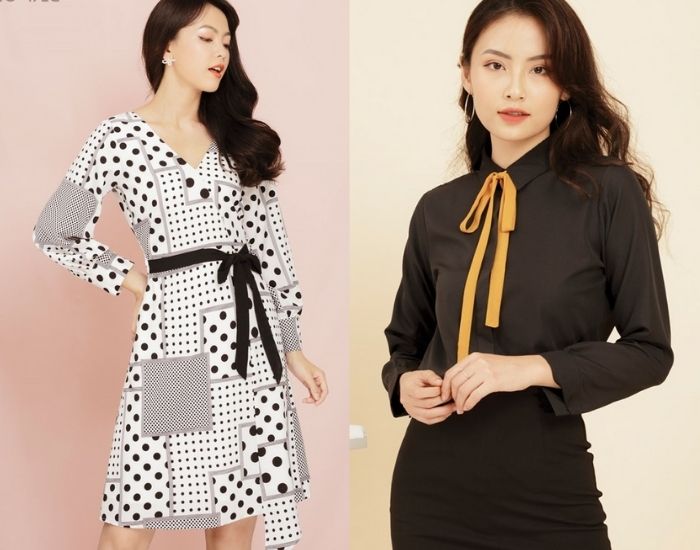 Cách cột nơ áo, váy cho chị em công sở Cách cột nơ áo, váy cho chị em công sở