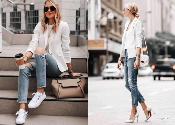 Blazer mix với quần jeans Blazer mix với quần jeans