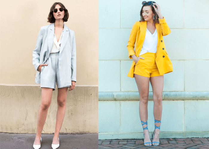 Blazer mix với quần ngắn (shorts) Blazer mix với quần ngắn (shorts)