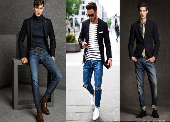 Blazer kết hợp với quần jeans Blazer kết hợp với quần jeans