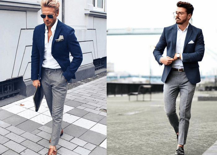 Blazer kết hợp với quần tây và áo sơ mi Blazer kết hợp với quần tây và áo sơ mi