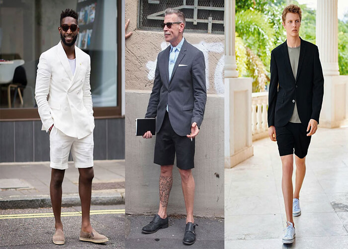 Blazer kết hợp với quần ngắn (shorts) Blazer kết hợp với quần ngắn (shorts)