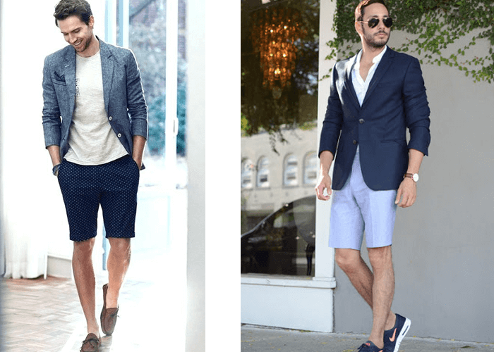 Blazer kết hợp với quần ngắn (shorts) Blazer kết hợp với quần ngắn (shorts)