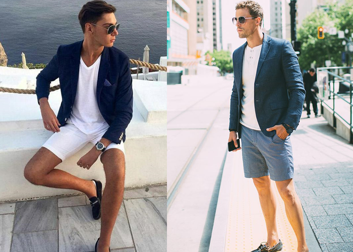 Blazer kết hợp với quần ngắn (shorts) Blazer kết hợp với quần ngắn (shorts)