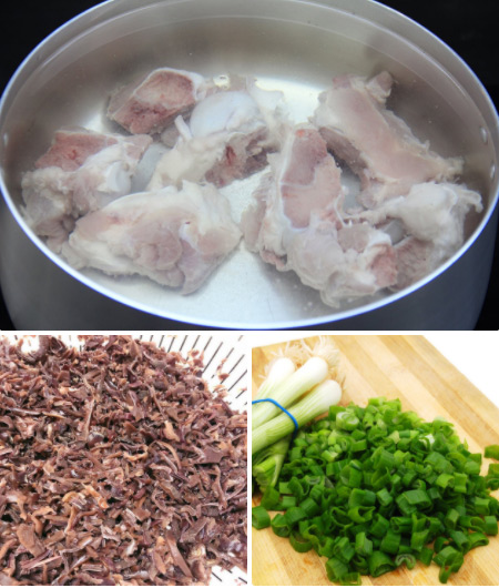 Sơ chế nguyên liệu làm bún mọc