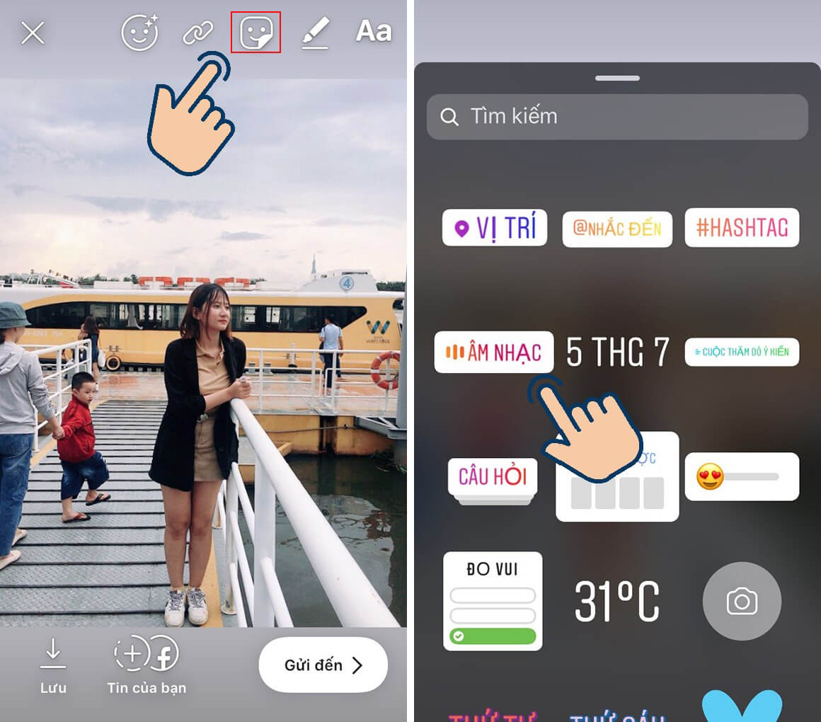 Cách ghép nhạc vào story Instagram