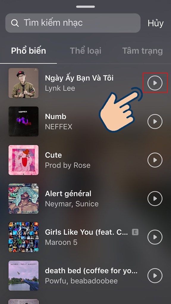 Tìm bài nhạc muốn ghép