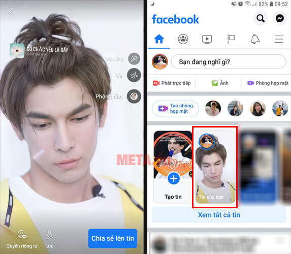 Ghép nhạc vào story FB