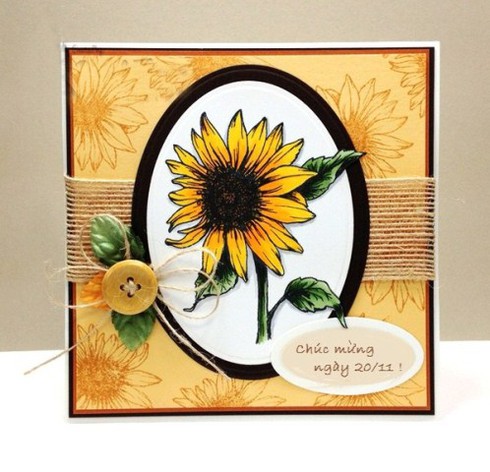 Cách làm thiệp 20 11 handmade hình hoa hướng dương tặng thầy cô